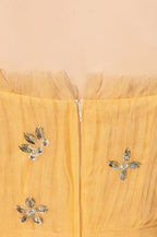 Yellow Spaghetti Strap Mini Formal Dress