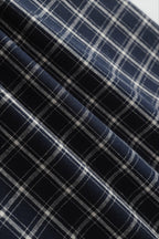 Plaid Button Front Straight Leg Pants