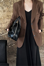 Vintage Casual Long Sleeve Blazer