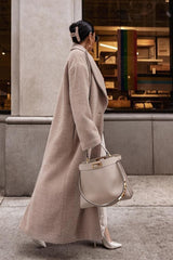 Fleece Lapel Long Sleeve Cozy Overcoat