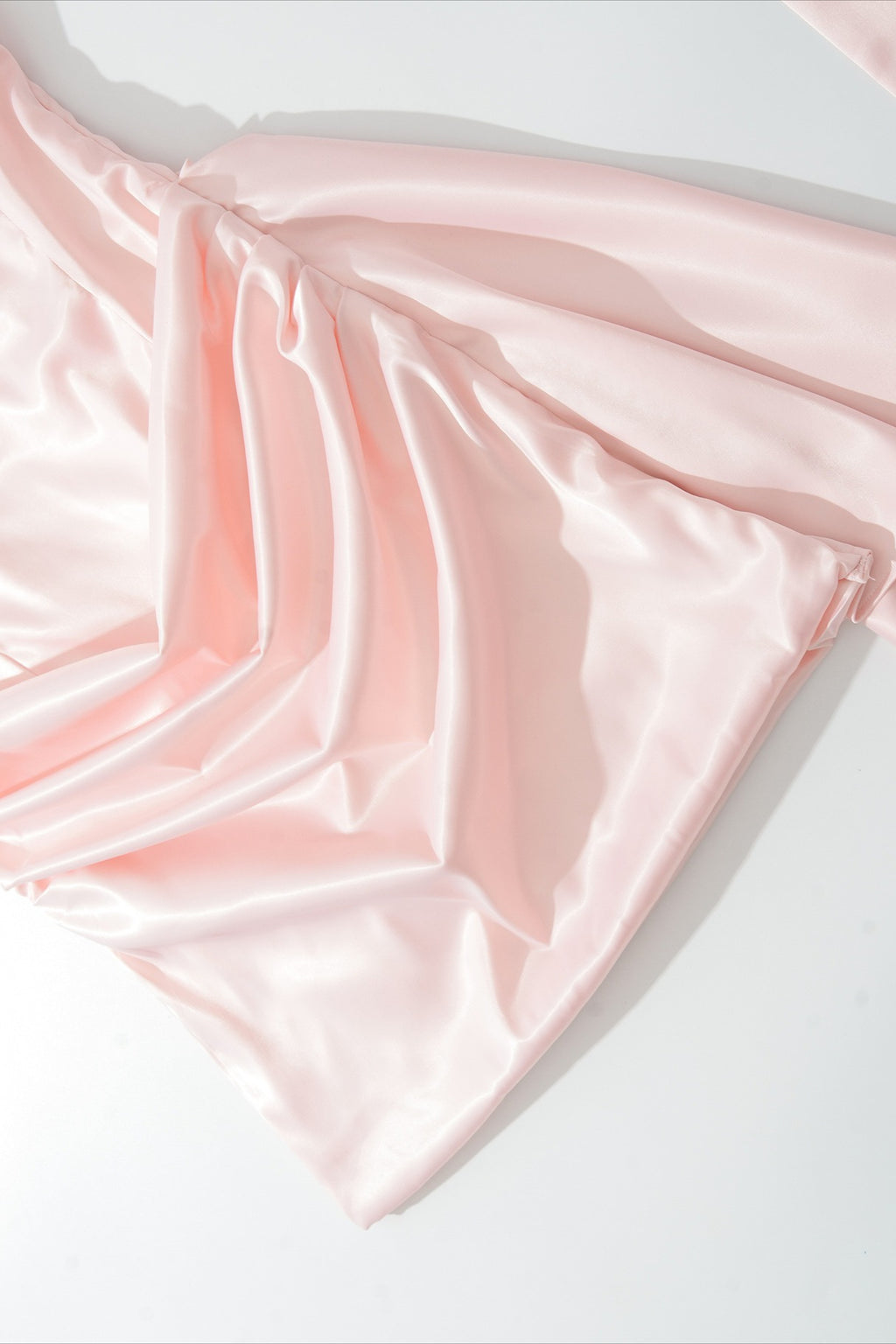 Strapless Satin Scarf Draped Cocktail Dress