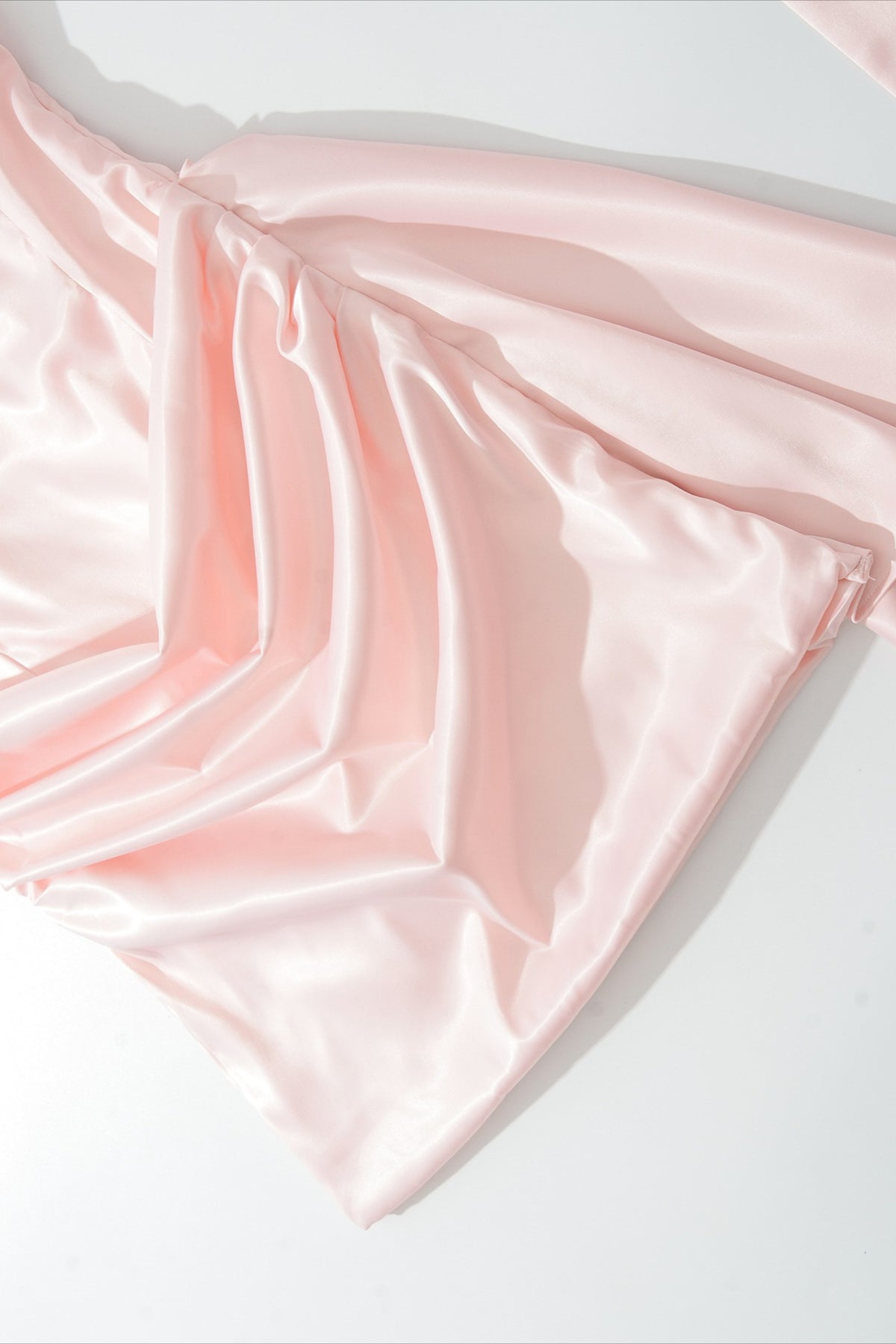 Strapless Satin Scarf Draped Cocktail Dress