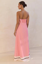 Strapless Printed Off Shoulder Maxi Boho Dress