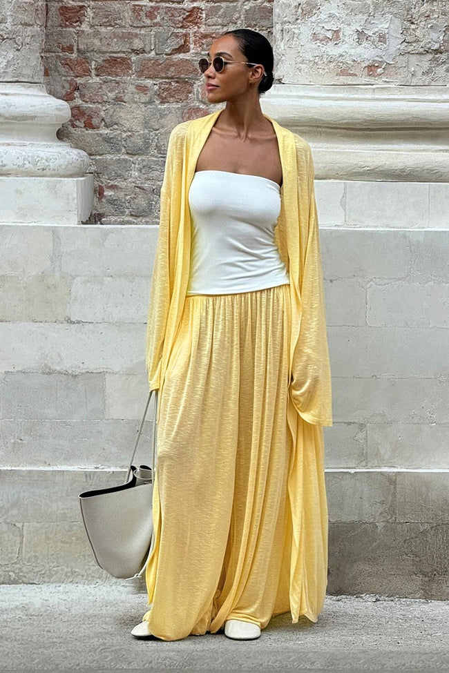 Chic Longline Cardigan Loose Two Piece Pants Set Main image