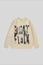Distressed Typography Washed Oversized Crew Neck Sweatshirt