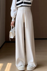 High Waist Fringed Hem Knit Pants
