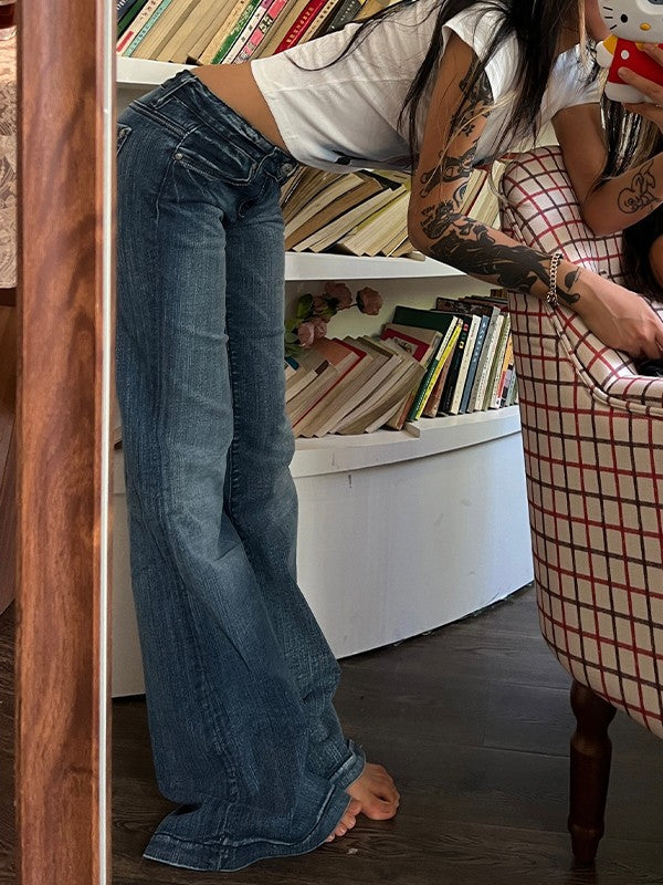 Vintage Denim Y2K Flare Leg Jeans Slim Jeans Main image