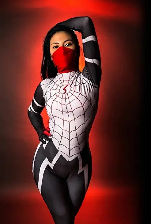 Cindy Bodysuit Cosplay Superhero Women Moon Silk Spiderman Costume