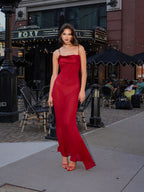 Tatiana Burgundy Rayon Charming Backless Maxi Dress XS / US 2 Dresses
