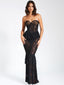 Quennell Black Lace Charming Corset Maxi Dress XXS / US Dresses
