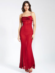 Tatiana Burgundy Rayon Charming Backless Maxi Dress XXS / US Dresses