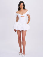 Umika White Bubble Charming Hem Mini Dress S / US 4 6 Dresses