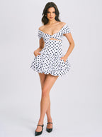 Umika Polka Dots Charming Bubble Hem Mini Dress L / US 10 12 Dresses