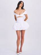 Umika White Bubble Charming Hem Mini Dress L / US 10 12 Dresses