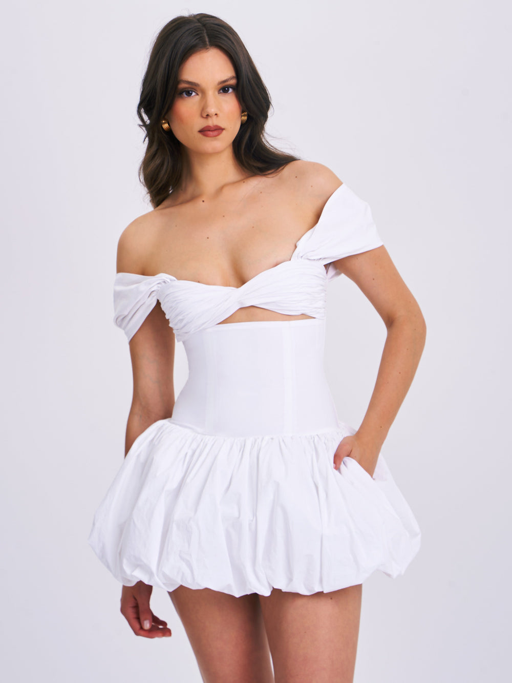 Umika White Bubble Charming Hem Mini Dress XXS / US Dresses
