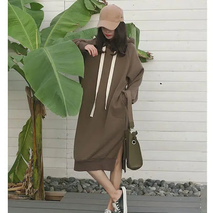 Medium And Long Plush Thickened Autumn And Winter Hoody