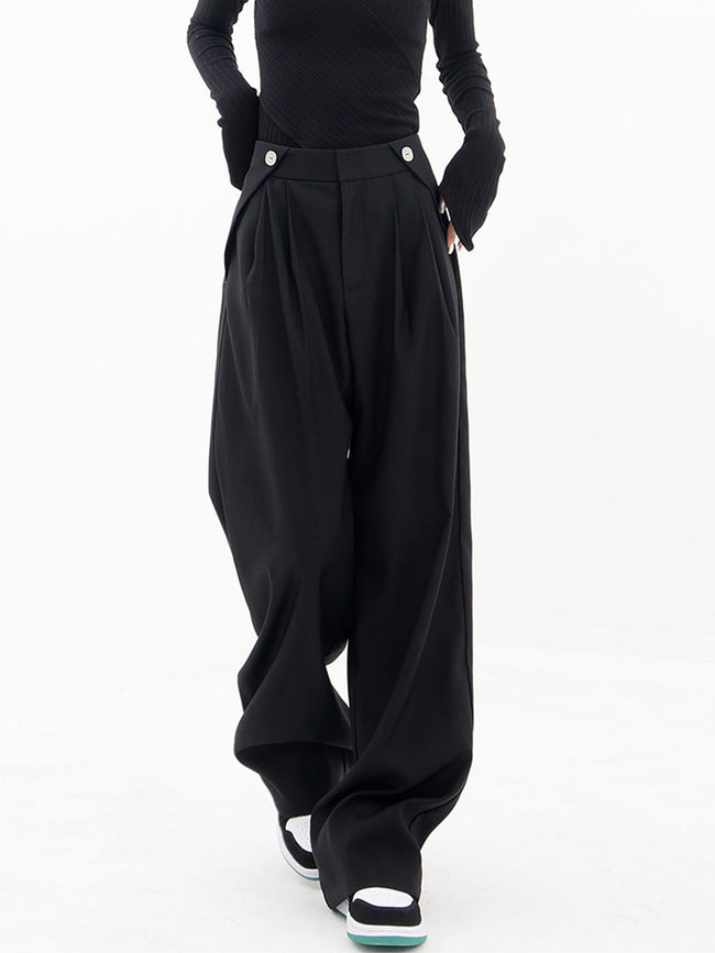 Casual Wide Graceful Leg Pants Black / XS Pants Main image
