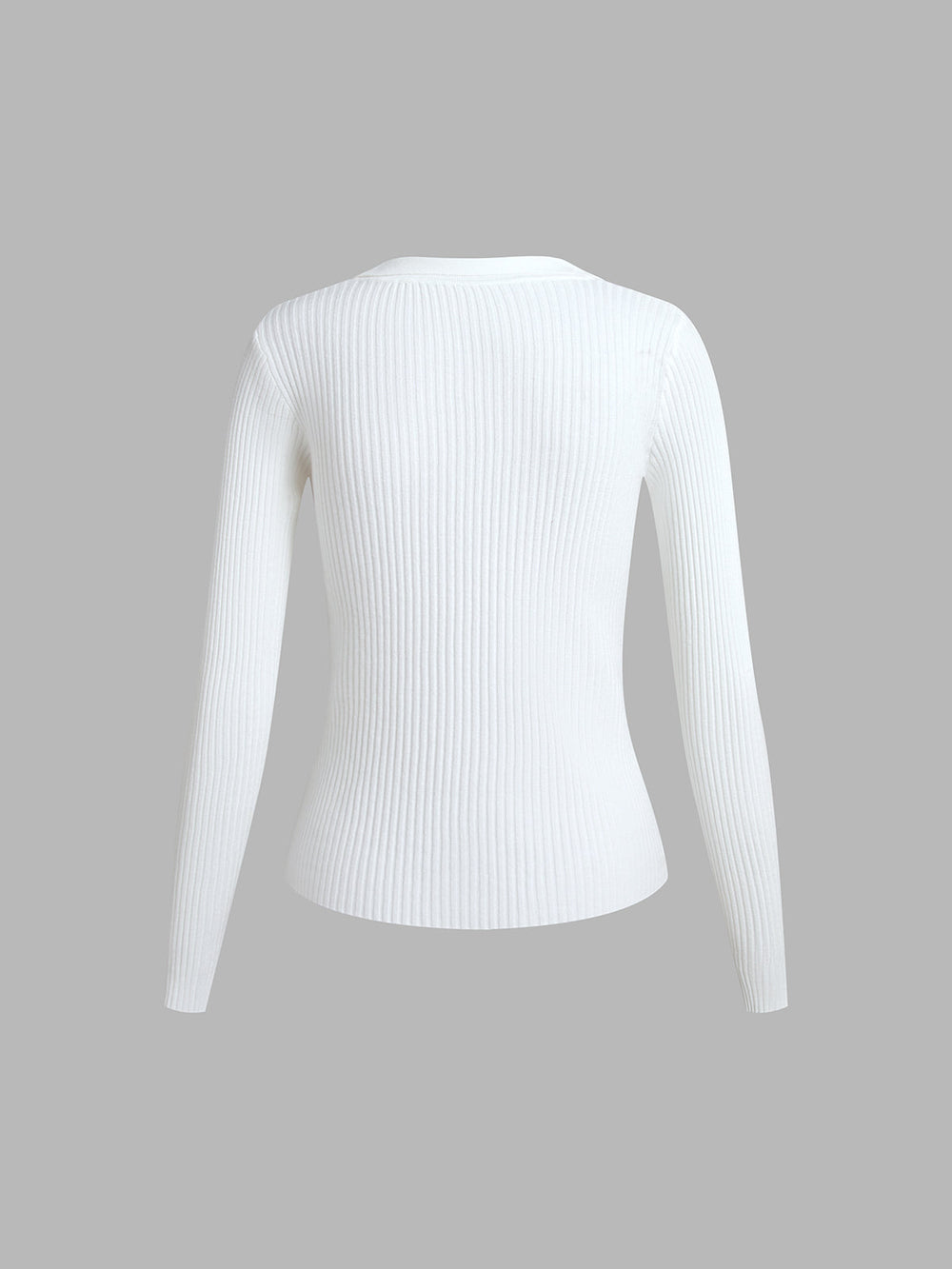 Button Up Graceful Collared Cardigan Sweaters L