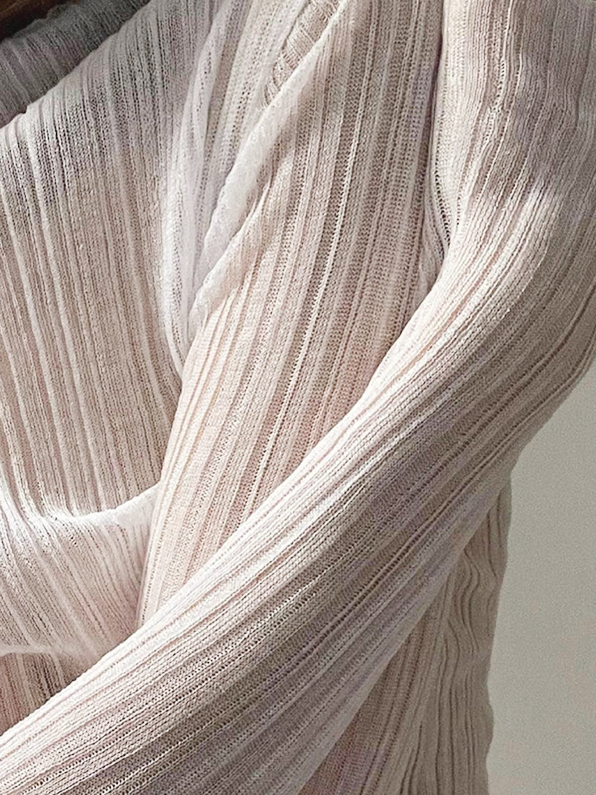 See Through Graceful Mesh Textured Shirt Secondary image