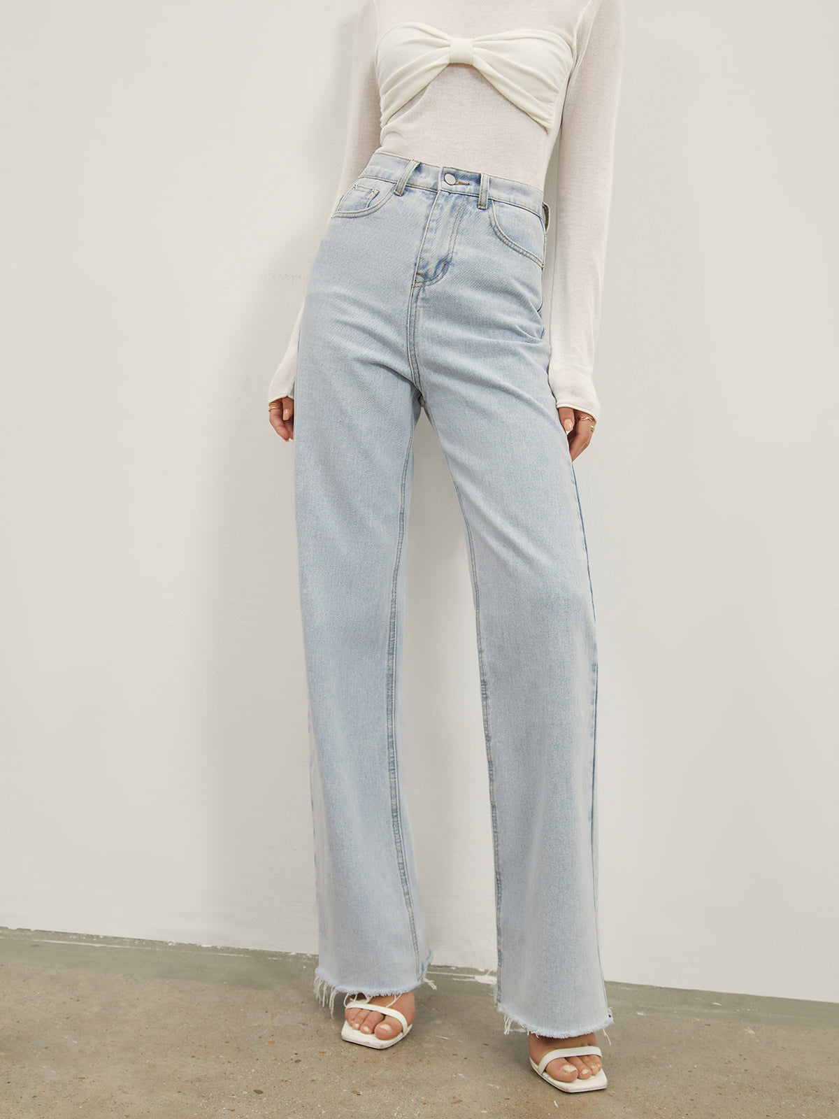 Denim Straight Graceful Leg Jeans LightBlue / XS Jeans Main image