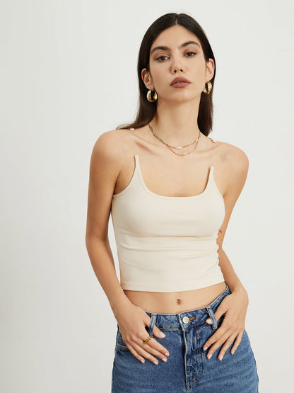 Transparent Strap Graceful Crop Tank Top