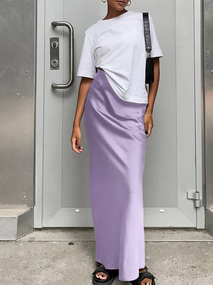 Utility Satin Graceful Maxi Skirt