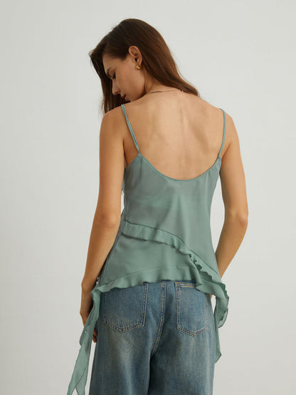 Ruffle Trim Graceful Tank Top