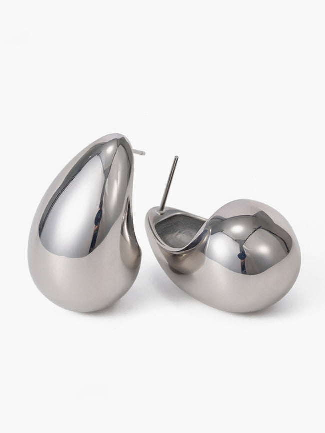 Teardrop Charming Hoop Earrings Silver / One Size Earrings Main image