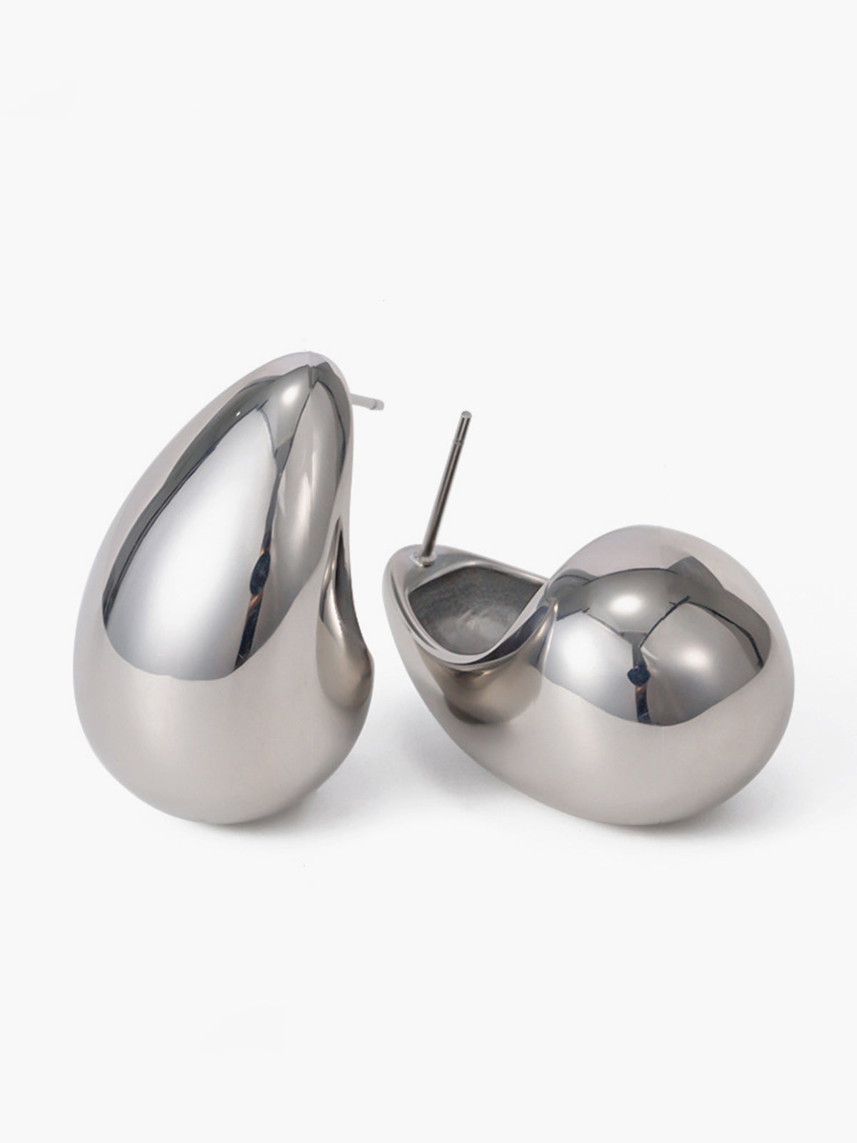 Teardrop Charming Hoop Earrings Silver / One Size Earrings