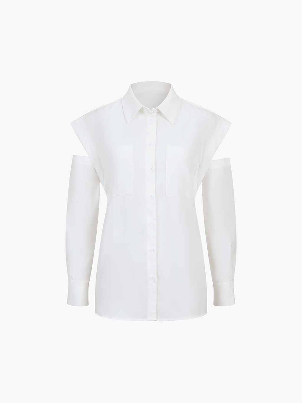 Button Down Cutout Trendy Long Sleeve Shirt Shirts