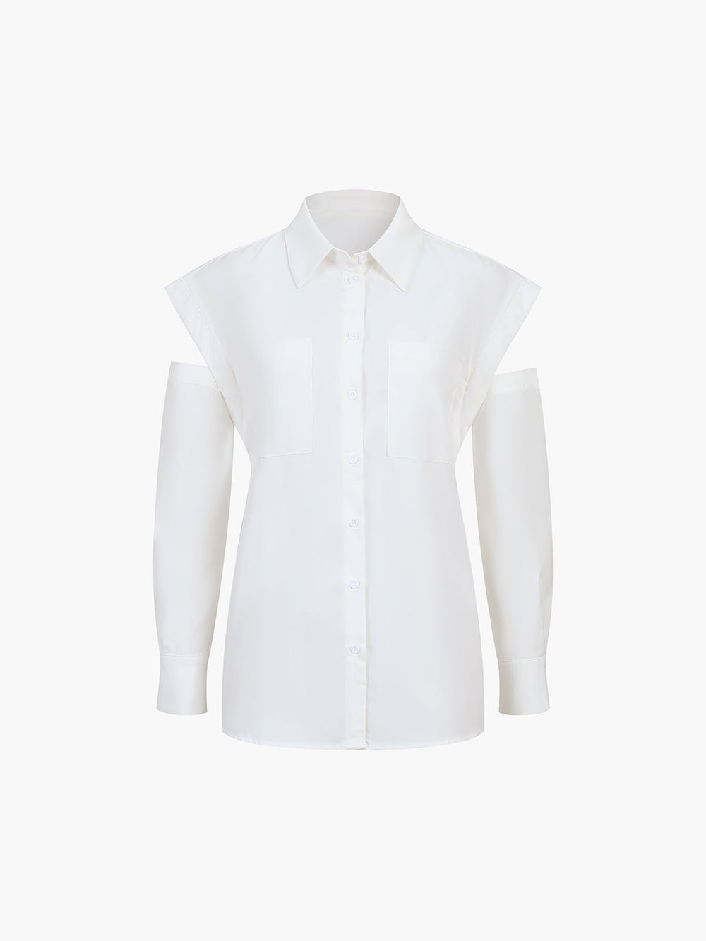 Button Down Cutout Trendy Long Sleeve Shirt Shirts