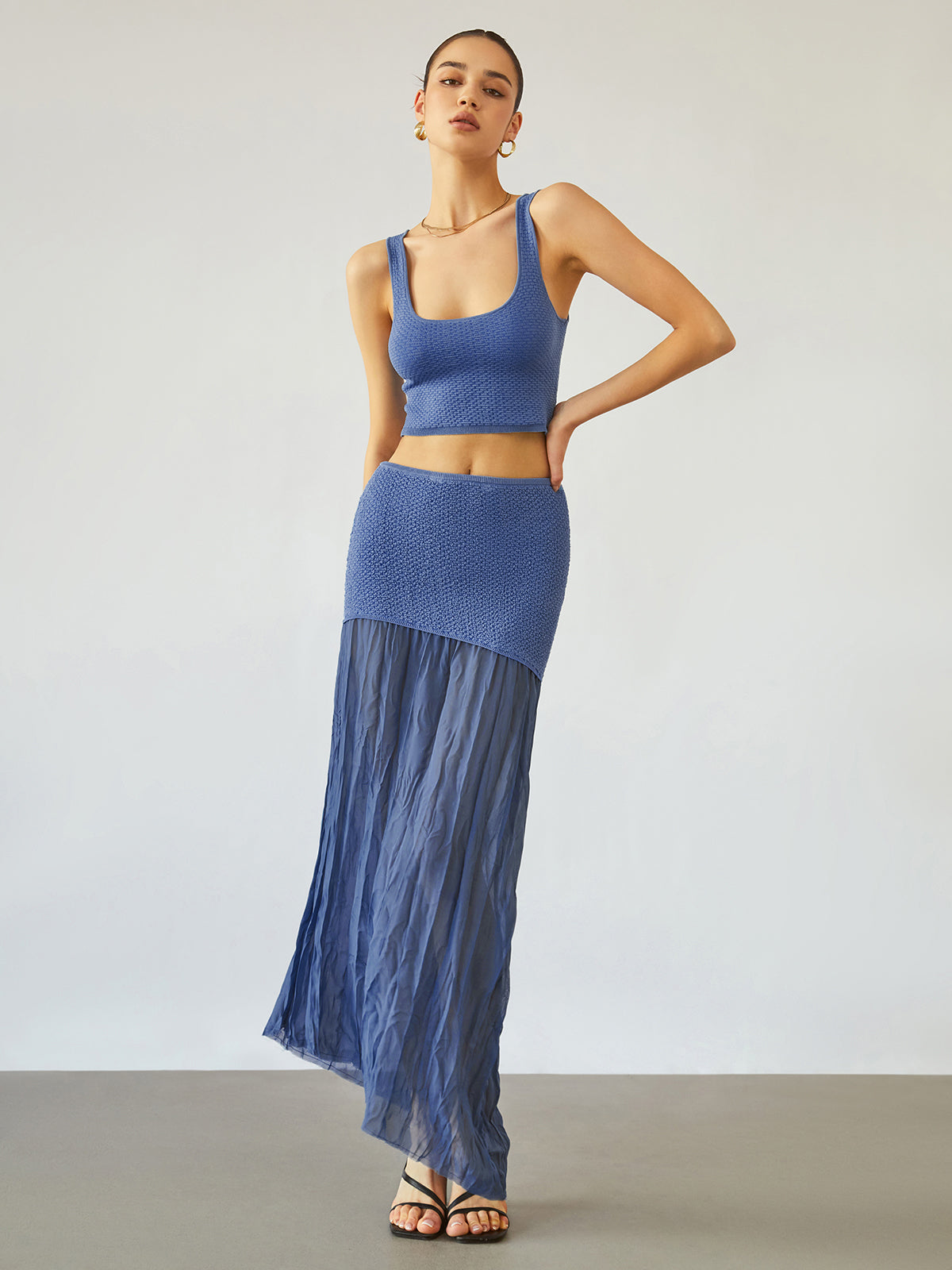 Sea Breeze Graceful Patchwork Maxi Skirt