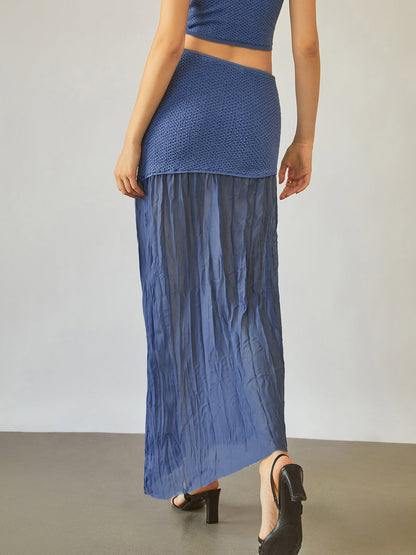 Sea Breeze Graceful Patchwork Maxi Skirt