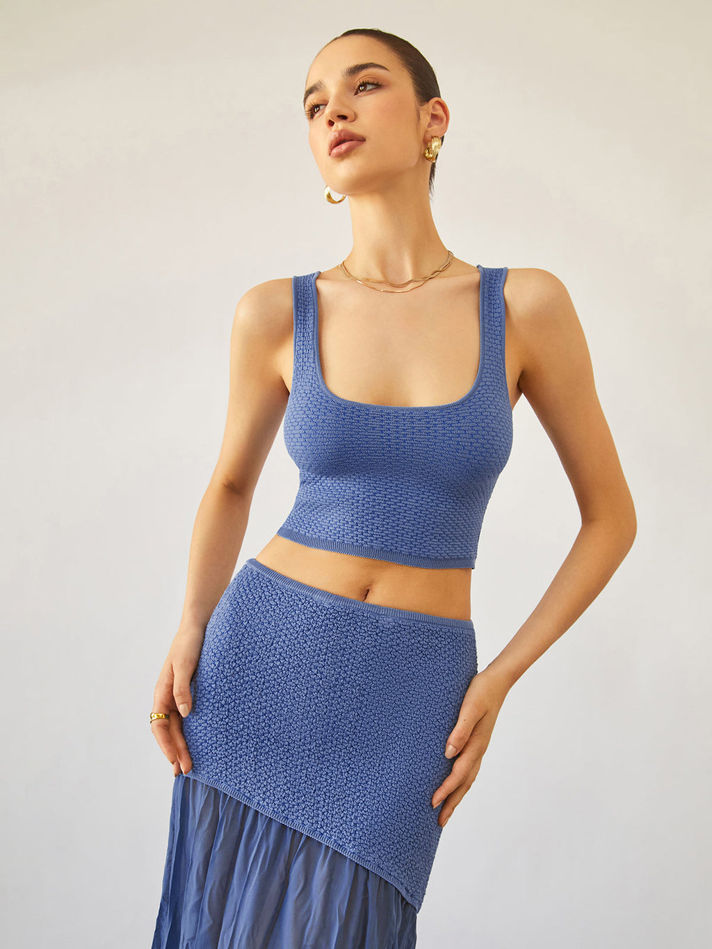 Sea Breeze Graceful Crop Knit Top Sweaters L
