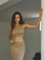 Classic Solid Graceful Crop Sweater Vest Khaki / S Sweaters L