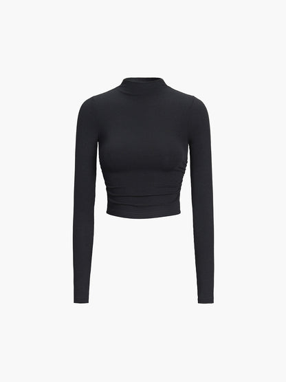 Basic Long Graceful Sleeve Crop Shirt