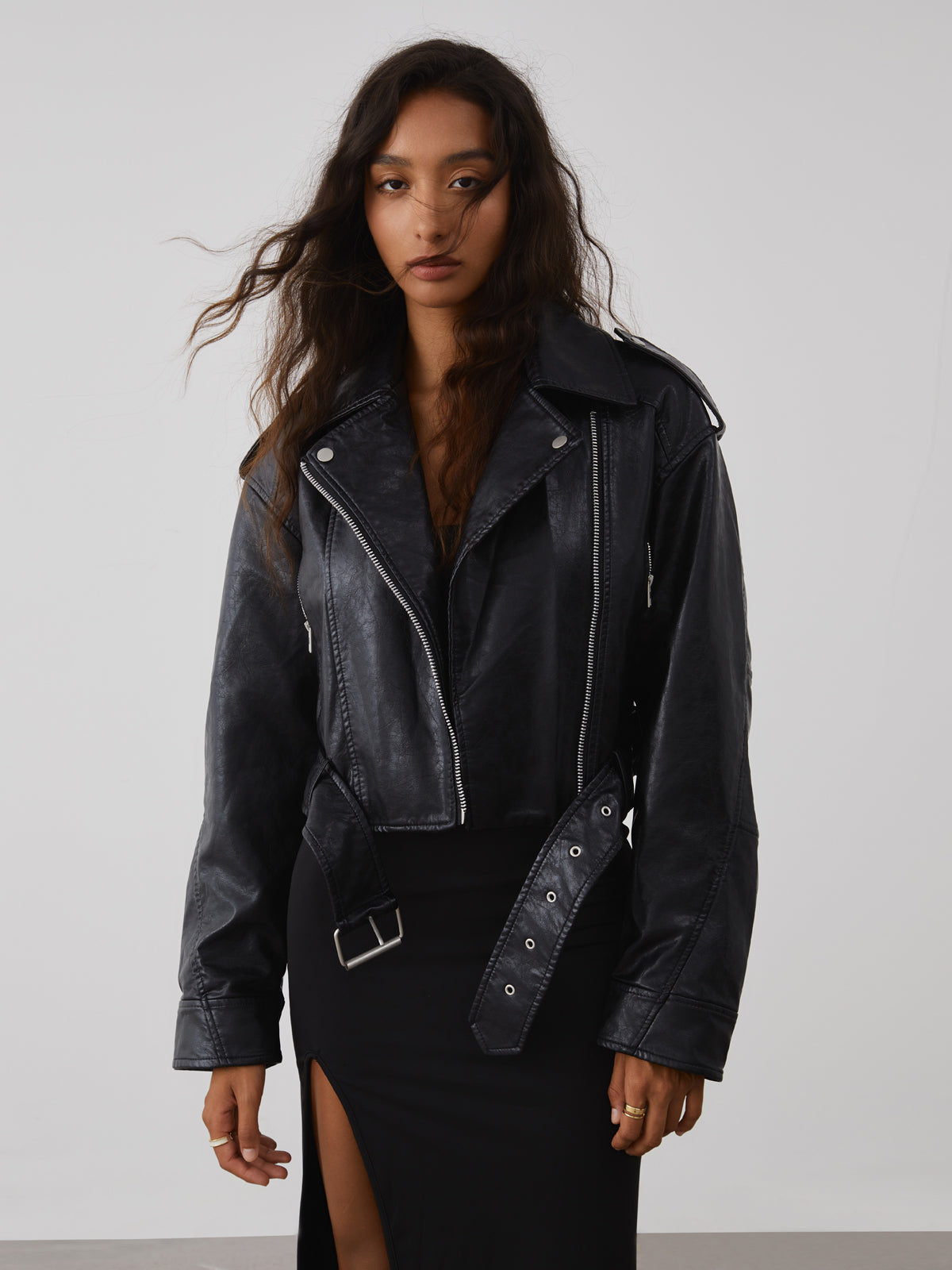 City Walk Graceful Faux Leather Jacket PU Leather Jackets