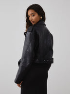 City Walk Graceful Faux Leather Jacket PU Leather Jackets