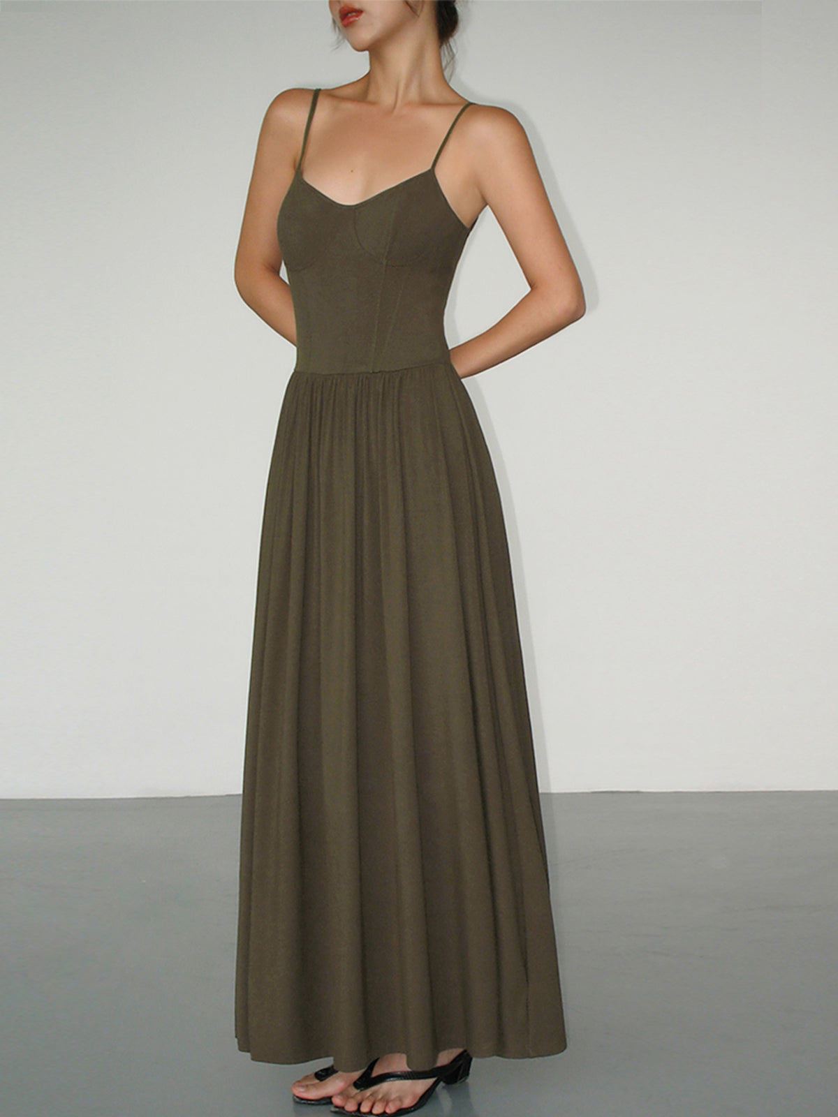 Bustier Corset Open Trendy Back Long Tank Dress Knit Dresses