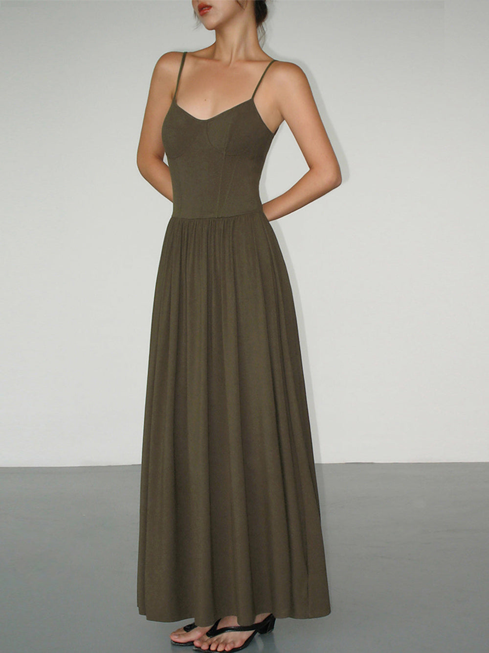 Bustier Corset Open Trendy Back Long Tank Dress Knit Dresses