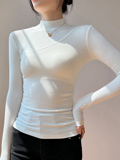 Vanilla Mock Neck Trendy Long Sleeve Top