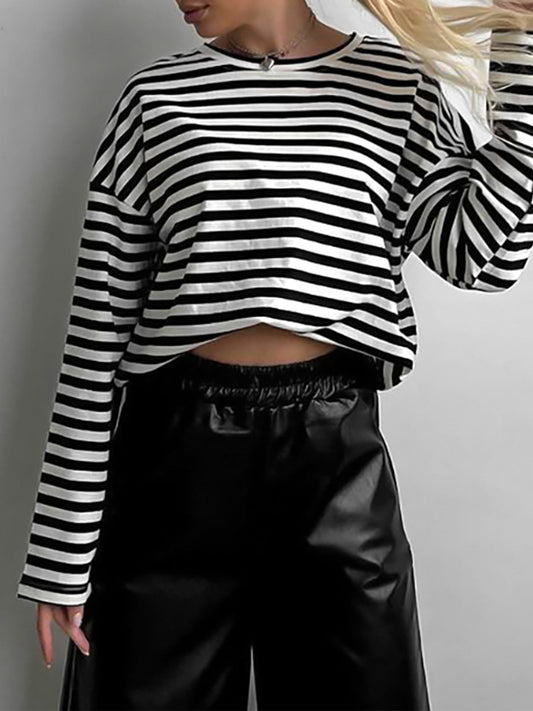 Oversized Leisure Graceful Stripe Shirt