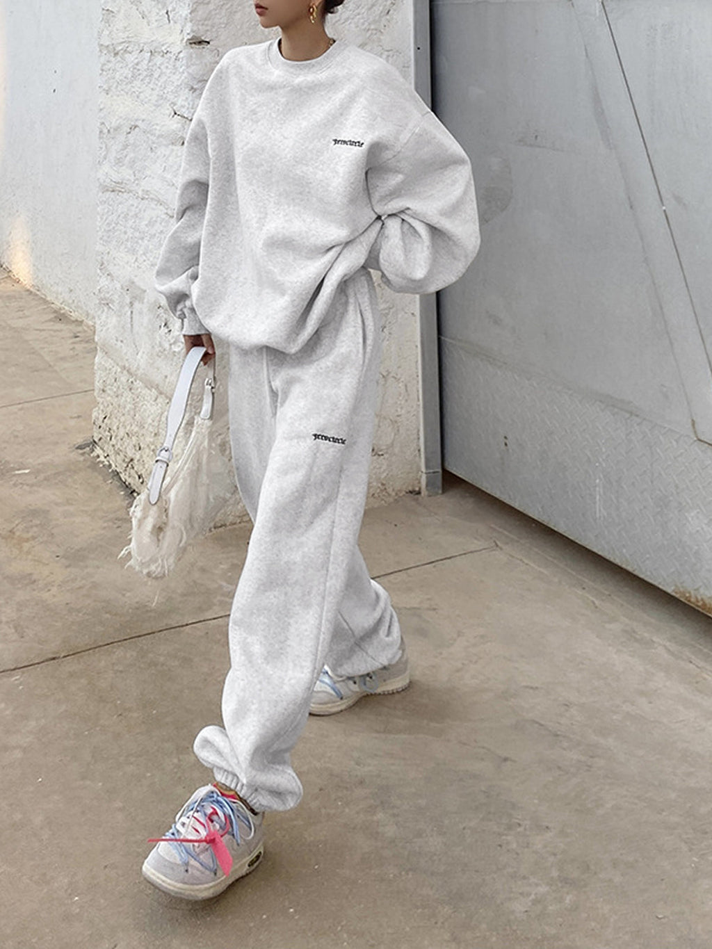 Minimalism Oversized Two Piece Modern Long Sleeve Pants Set White / XS Pant Sets