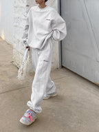 Minimalism Oversized Two Piece Modern Long Sleeve Pants Set White / XS Pant Sets