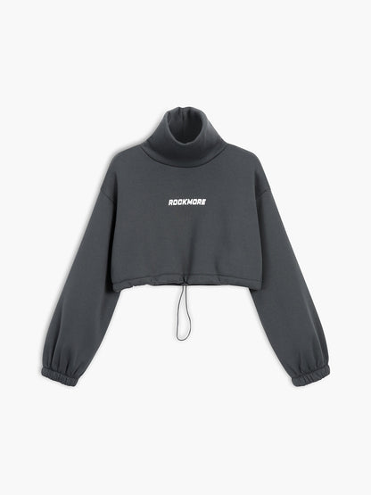 Rockmore Mock Graceful Neck Crop Sweatshirt