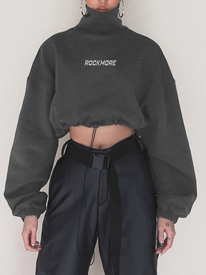 Rockmore Mock Graceful Neck Crop Sweatshirt