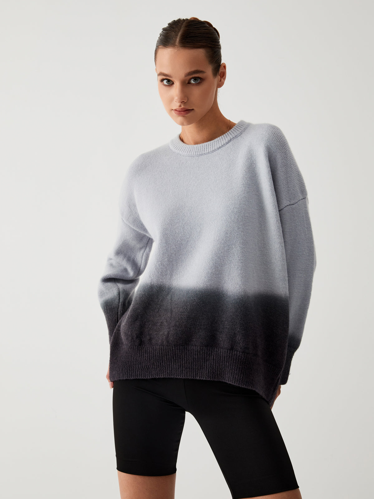 Cloud Nine Fuzzy Trendy Ombre Oversized Sweater Grey / S Sweaters L Main image