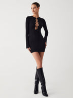 Criss Cross Long Trendy Sleeve Short Dress Dresses