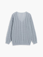 Cable Knit Graceful Oversized Sweater Sweaters L