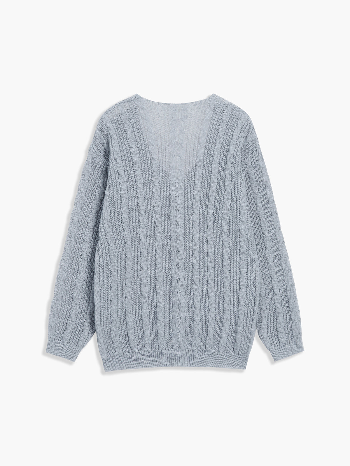Cable Knit Graceful Oversized Sweater Sweaters L